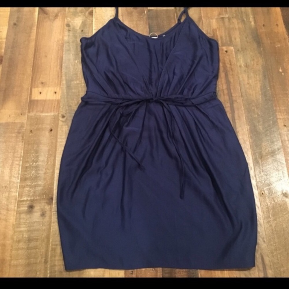 Navy silky spaghetti strap Rebecca Taylor Dress
